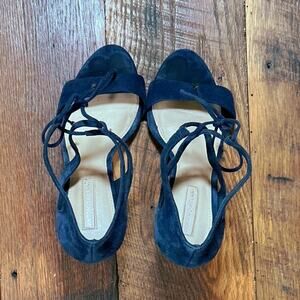 Antonio Melani Blue Suede Strappy Heels Size 7.5